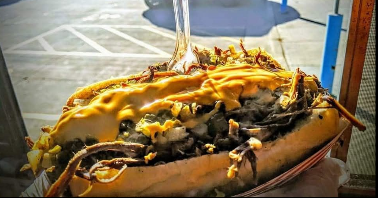 Cheesy loaded steak filly close-up